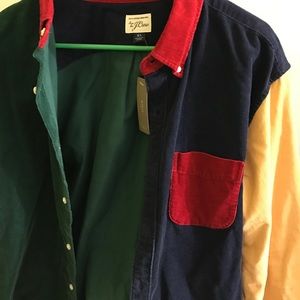 NWT JCREW Color block button up.